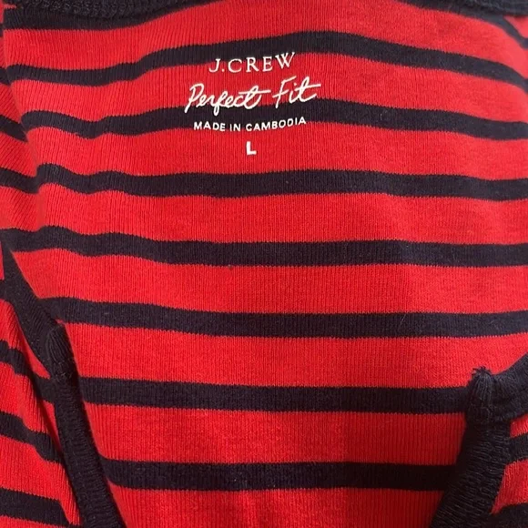 NWOT J Crew nautical stripe Perfect Fit long sleeve tee. Size L - Picture 4 of 4